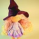 Interior doll: A witch. Halloween. Textile Doll, Round Head Doll, Permian,  Фото №1