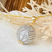 Украшения handmade. Livemaster - original item Gold pendant with openwork pearls 