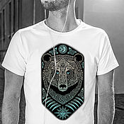 Мужская одежда handmade. Livemaster - original item T-Shirt Bear. Handmade.