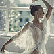 Long Tulle Bridal Robe with Lace F20, Lace-trimmed Tulle Bridal Robe, Robes, Kiev,  Фото №1