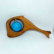 Куклы и игрушки handmade. Livemaster - original item Wooden rattle with peas Shark. Handmade.