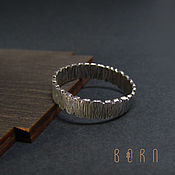 Украшения handmade. Livemaster - original item Silver ring with wood texture. Handmade.