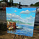 Oil painting 'a backwater on the Oka river', 60-60 cm, Pictures, Nizhny Novgorod,  Фото №1