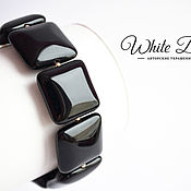 Украшения handmade. Livemaster - original item Black Agate Squares Bracelet, Stylish bracelet, evening bracelet. Handmade.