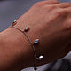 Thin silver chain bracelet with moonstone petals, Chain bracelet, Moscow,  Фото №1