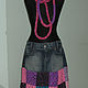 Order Denim skirt with colored squares ' Sancho on the Rancho'. vyazanaya6tu4ka. Livemaster. . Skirts Фото №3