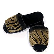 Обувь ручной работы handmade. Livemaster - original item Women`s Beaver Slippers. Handmade.