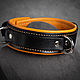 BDSM collar leather CLASSIC BLACK & ORANGE. Collar. Dogma Leather Goods. Online shopping on My Livemaster.  Фото №2
