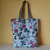 Сумки и аксессуары handmade. Livemaster - original item Grey Beach Bag Floral Shopper Fabric Tote. Handmade.