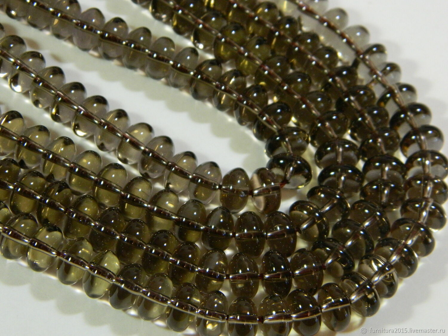 Rauchtopaz beads Rondel 10h6 mm piece, Beads1, Saratov,  Фото №1