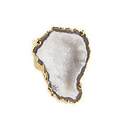 Украшения handmade. Livemaster - original item Large white ring with quartz, buy a ring with a stone as a gift. Handmade.