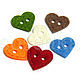 Фетровые пуговицы в форме сердечка разноцветные OK-0103, Элементы для скрапбукинга, Краснодар,  Фото №1