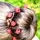Studs 'summer in the palm of your hand'. Hairpin. VisNa. Online shopping on My Livemaster.  Фото №2