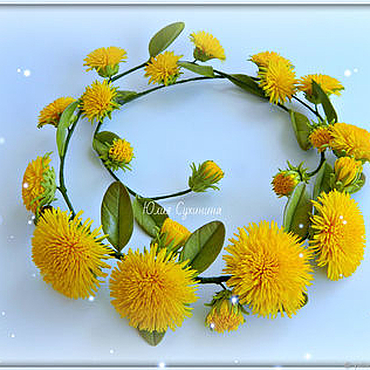 Украшения ручной работы. Ярмарка Мастеров - ручная работа Веточка в прическу с одуванчиками. из фоамирана. Handmade.