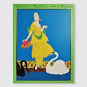 Картины и панно handmade. Livemaster - original item Original painting for the interior of a Woman in a yellow dress retro style. Handmade.