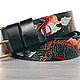Leather Belt Dragon, Men Women Leather Belt. Straps. Made In Rainbow. My Livemaster. Фото №4