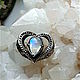 Кольцо "Сердце" с лунным камнем, Кольца, Мытищи,  Фото №1