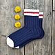 Темно-синие вязаные шерстяные носки RussianSocks теплые шерстяные, Носки, Москва,  Фото №1