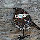 Textile brooch with embroidery Bird Robin. Brooches. Heat hands (TeplOlino). My Livemaster. Фото №6