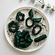 Silk elastic band for dark green hair made of satin 100% silk, Scrunchy, St. Petersburg,  Фото №1