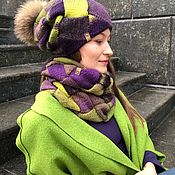 Set Cap and Snood in Ochre