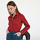 Blusa de algodón rojo Terracota blusa oficina Borgoña negocios directos. Blouses. mozaika-rus. Интернет-магазин Ярмарка Мастеров.  Фото №2