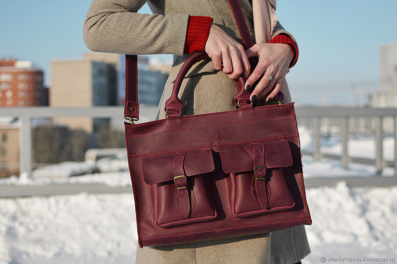 Сумка Briefcase Leather Satchel