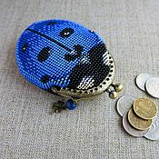 Сумки и аксессуары handmade. Livemaster - original item Coin holders: Ladybug blue. Handmade.