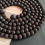 Материалы для творчества handmade. Livemaster - original item Beads Carved Valuable Cameroonian Ebony Rings 8mm. Handmade.