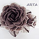 Брошь чёрная роза. Брошь-булавка. ARTA64. Интернет-магазин Ярмарка Мастеров.  Фото №2