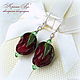 earrings 'rose Bordeaux'. Earrings. Red Rose. Online shopping on My Livemaster.  Фото №2