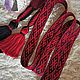 Belt Arepa in a vibrating lattice black-red, Belts and ribbons, Chrysostom,  Фото №1