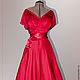 vintage silk dress with a fluffy skirt of 'Lady in red'. Dresses. Lana Kmekich (lanakmekich). My Livemaster. Фото №6