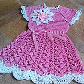 Платье для девочки вязаное " Жемчужинка"