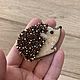  Вышитая брошь Ежик. Брошь-булавка. BerryBrooch. Ярмарка Мастеров.  Фото №5