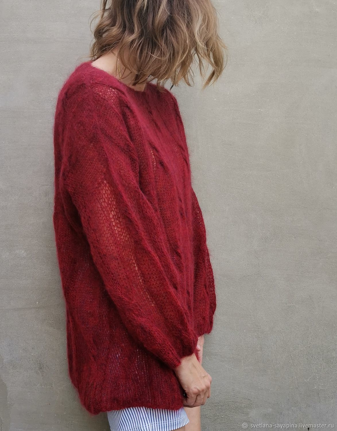 lightweight red sweater