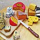 1 12 scale miniature - pieces of cheese for dollhouse miniature, Doll food, Schyolkovo,  Фото №1