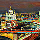 Картина "НОЧНАЯ МОСКВА, КРЕМЛЬ, ХРАМ СПАСИТЕЛЯ". Картины. КАРТИНЫ МАСЛОМ Дмитрия Ревякина. Ярмарка Мастеров.  Фото №4