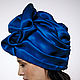Royal Blu silk organza turban with a bead Pearl. Turban. TURBAN SVS. My Livemaster. Фото №6