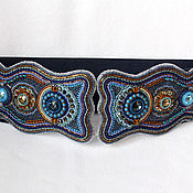Аксессуары handmade. Livemaster - original item Wide belt dark blue 