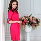 Order Raspberry-colored satin shirt dress, Cotton Pink summer dress. mozaika-rus. Livemaster. . Dresses Фото №3