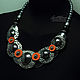 Necklace Combination Orange Gray (401) designer jewelry. Necklace. Svetlana Parenkova (parenkova). My Livemaster. Фото №6