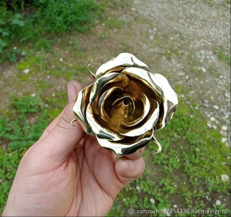 Bronze rose without stem 8th anniversary gift в интернетмагазине на