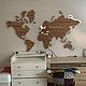 Interior elements: World map from cork. World maps. wood-map-1. Online shopping on My Livemaster.  Фото №2