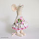 Textile interior mouse in a white and pink dress. Tilda Toys. CountryKids - doll with a soul. My Livemaster. Фото №5