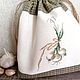 Textile bag hand cross stitch garlic, Bags, St. Petersburg,  Фото №1