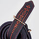 Strap with protective embroidery on the leather and brass buckle. Straps. roman-bushuev (bags-bush). My Livemaster. Фото №5