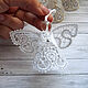 Christmas angel openwork 7 cm with silver decor, Christmas gifts, Moscow,  Фото №1