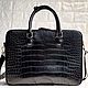 Bag-briefcase made of crocodile leather, in black. Brief case. SHOES&BAGS. Online shopping on My Livemaster.  Фото №2