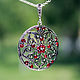 Pendant Red Openwork 925 Sterling Silver with red zircons SS0046. Pendants. Sunny Silver. My Livemaster. Фото №5